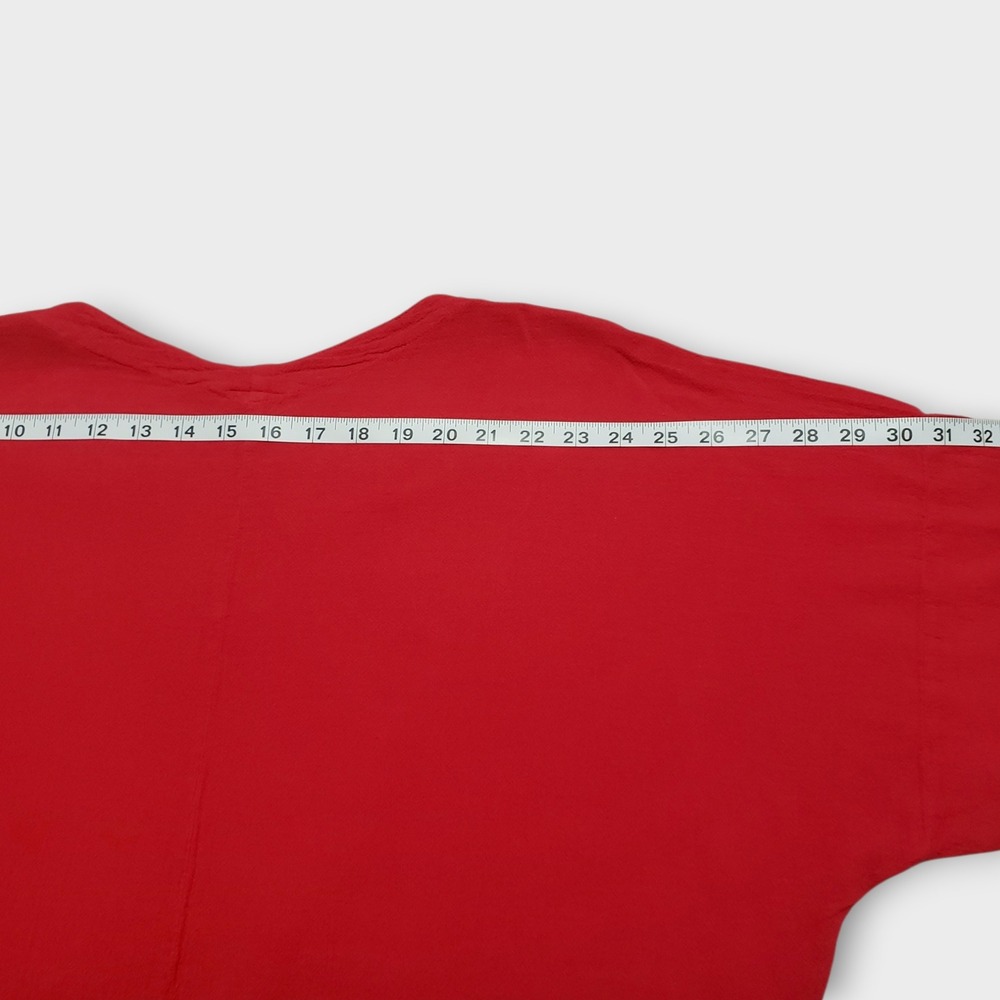 Oh My Gauze Red Artsy 100% Cotton Asymmetric Tunic Top Size 2 L/XL Lagenlook - Picture 10 of 11